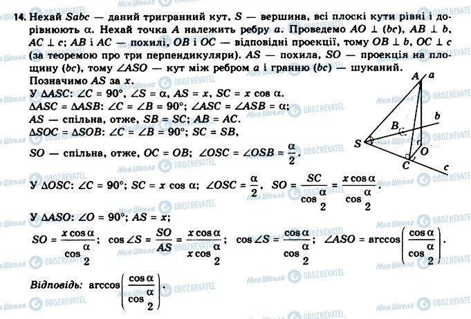 ГДЗ Геометрія 11 клас сторінка 14