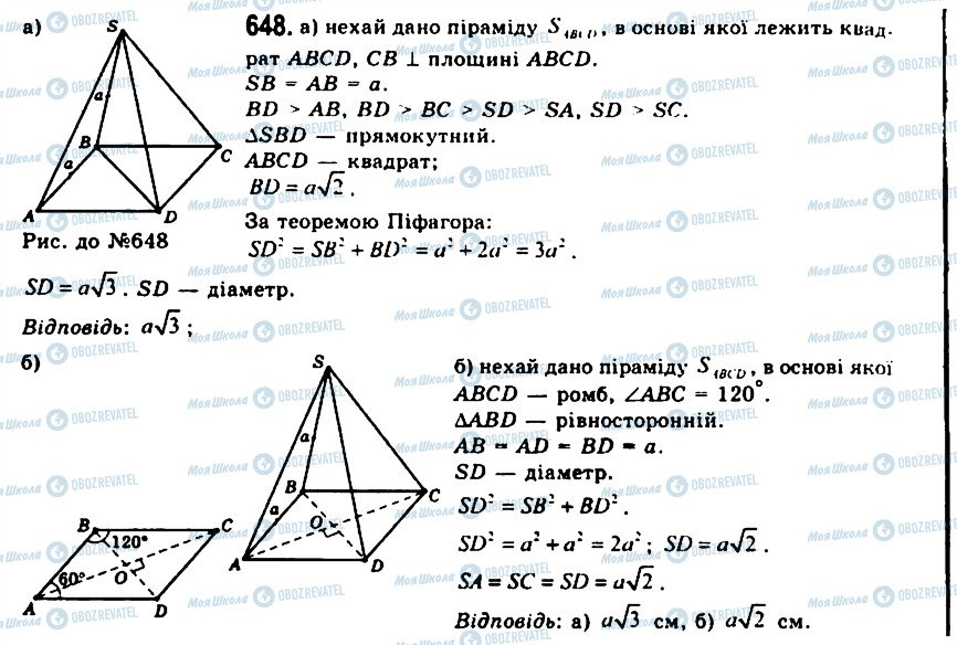ГДЗ Геометрія 11 клас сторінка 648