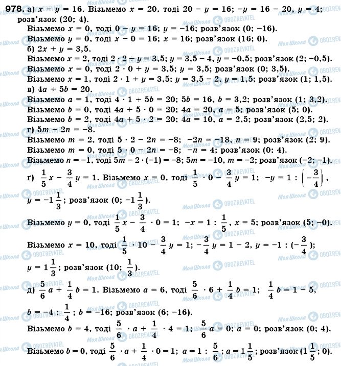 ГДЗ Алгебра 7 клас сторінка 978