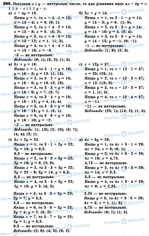 ГДЗ Алгебра 7 клас сторінка 996