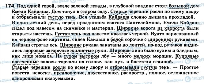ГДЗ Російська мова 8 клас сторінка 174