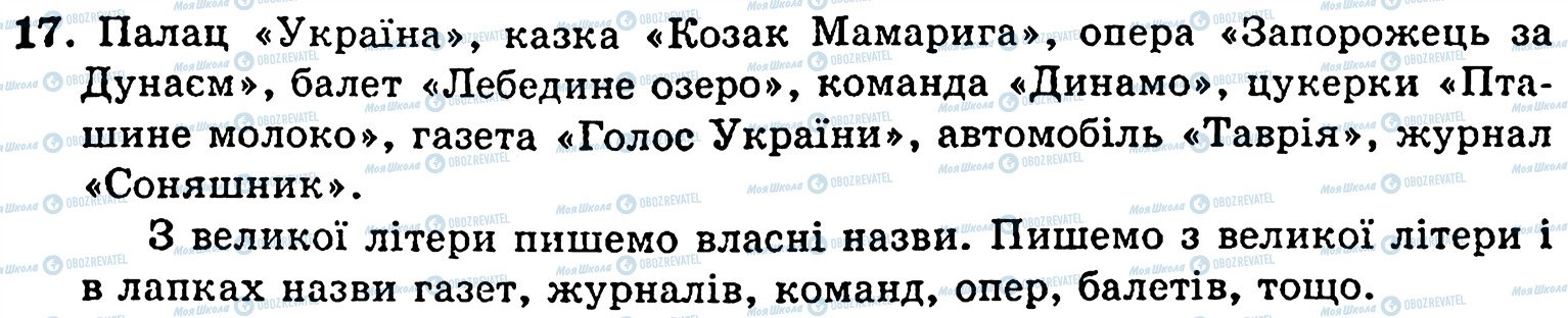 ГДЗ Українська мова 5 клас сторінка 17