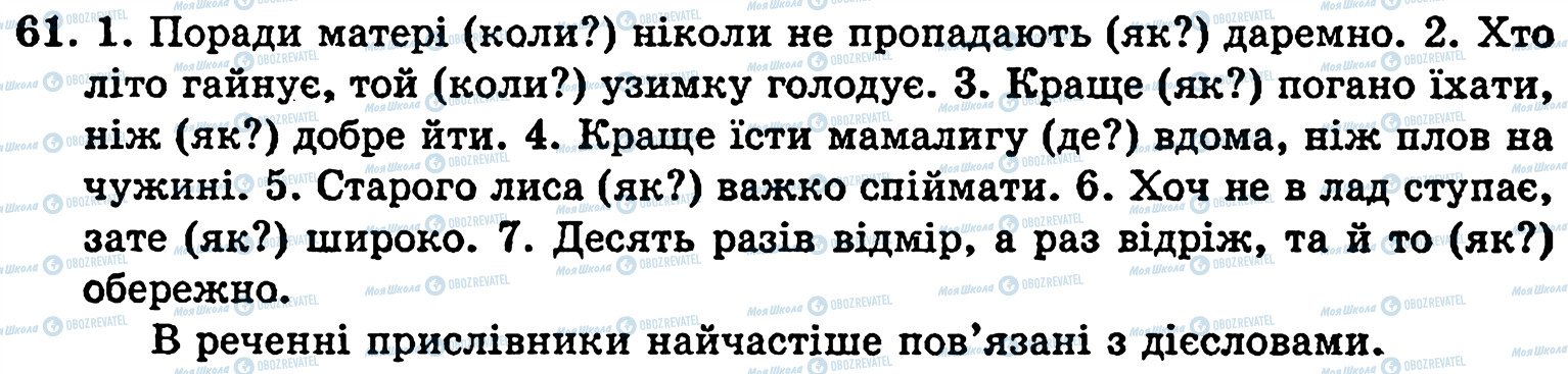 ГДЗ Українська мова 5 клас сторінка 61