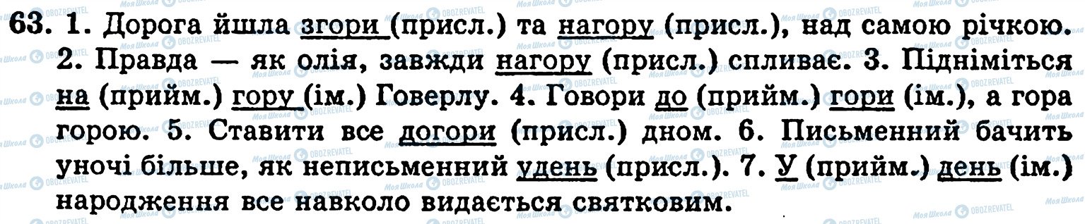 ГДЗ Українська мова 5 клас сторінка 63