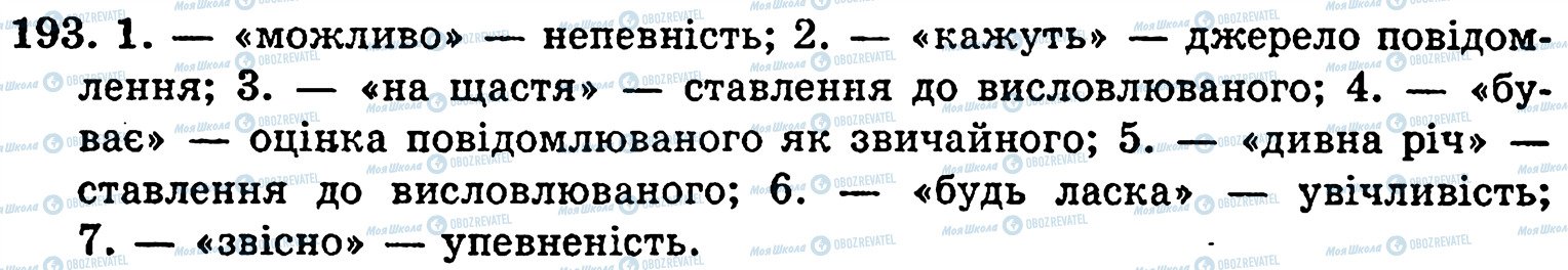 ГДЗ Українська мова 5 клас сторінка 193