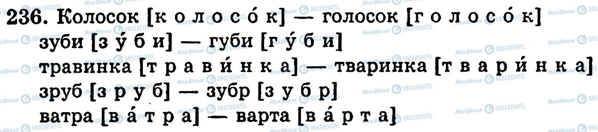 ГДЗ Укр мова 5 класс страница 236