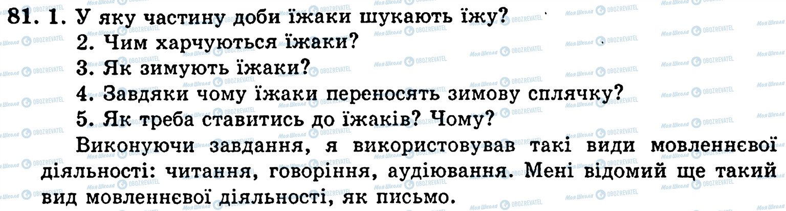 ГДЗ Українська мова 5 клас сторінка 81