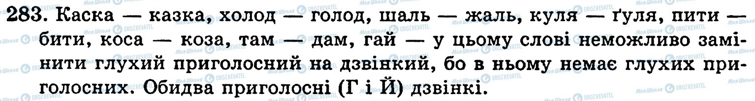 ГДЗ Українська мова 5 клас сторінка 283
