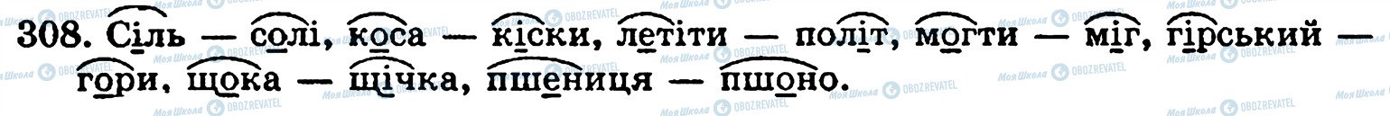 ГДЗ Українська мова 5 клас сторінка 308