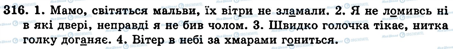 ГДЗ Українська мова 5 клас сторінка 316