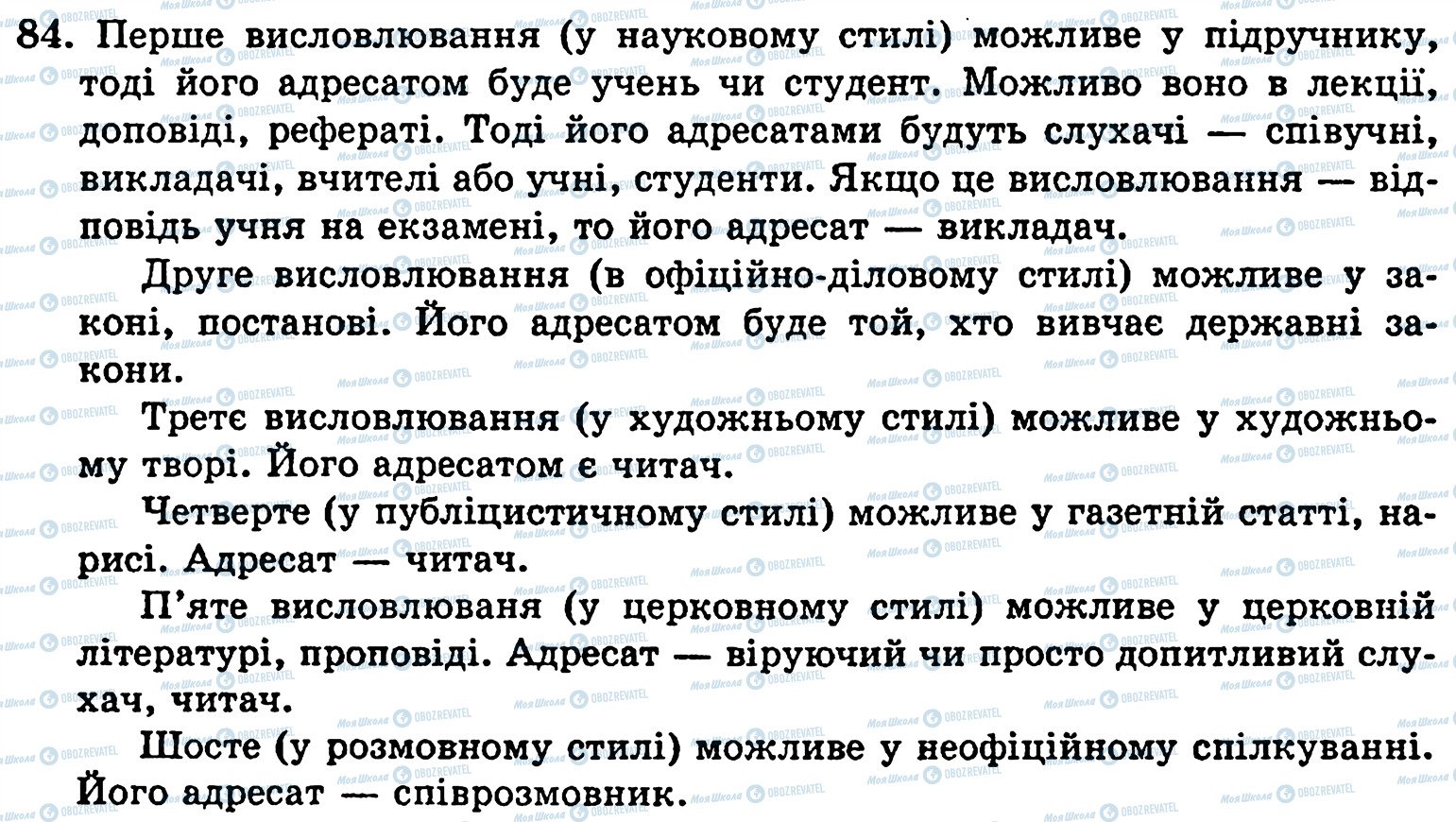 ГДЗ Українська мова 5 клас сторінка 84