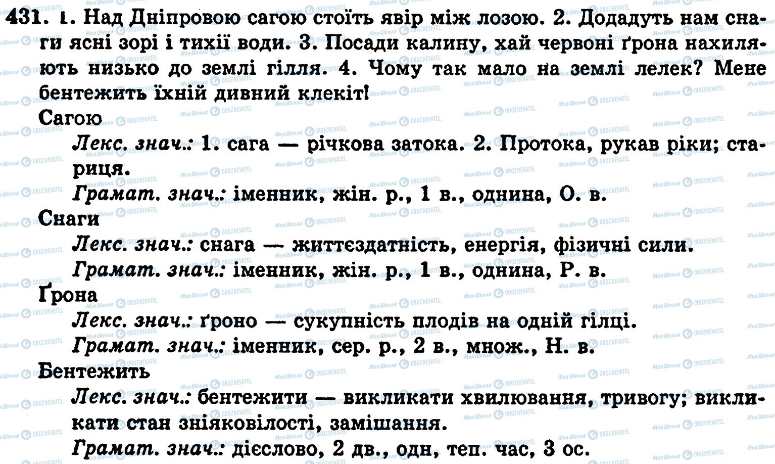 ГДЗ Українська мова 5 клас сторінка 431