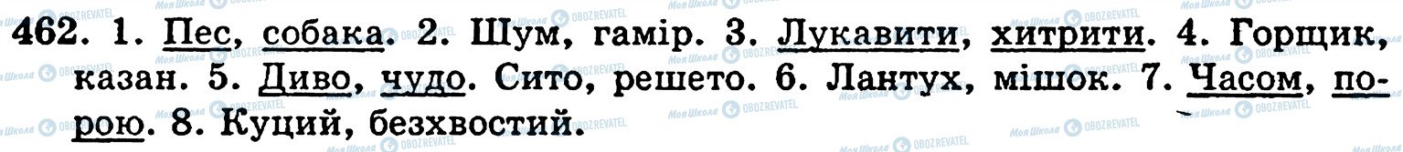 ГДЗ Укр мова 5 класс страница 462