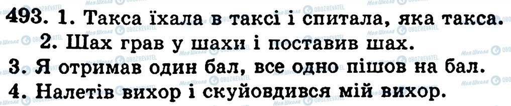 ГДЗ Українська мова 5 клас сторінка 493