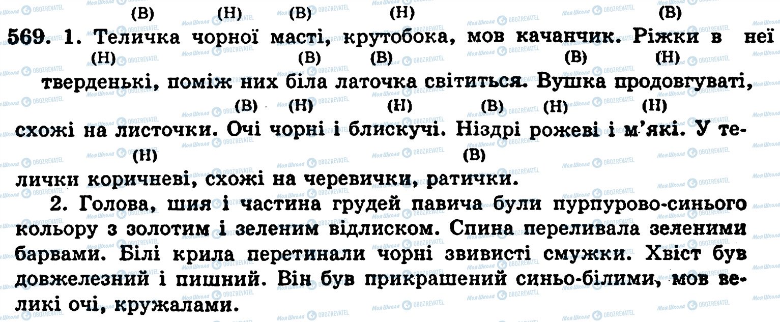 ГДЗ Українська мова 5 клас сторінка 569