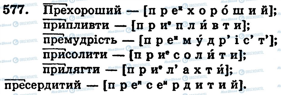 ГДЗ Українська мова 5 клас сторінка 577