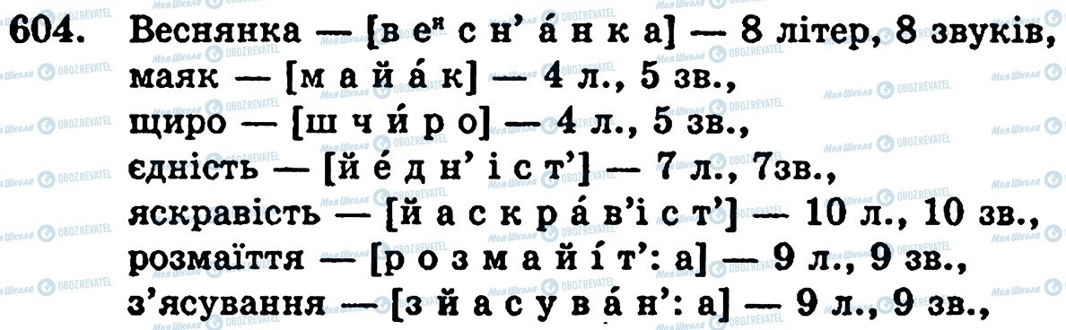 ГДЗ Укр мова 5 класс страница 604