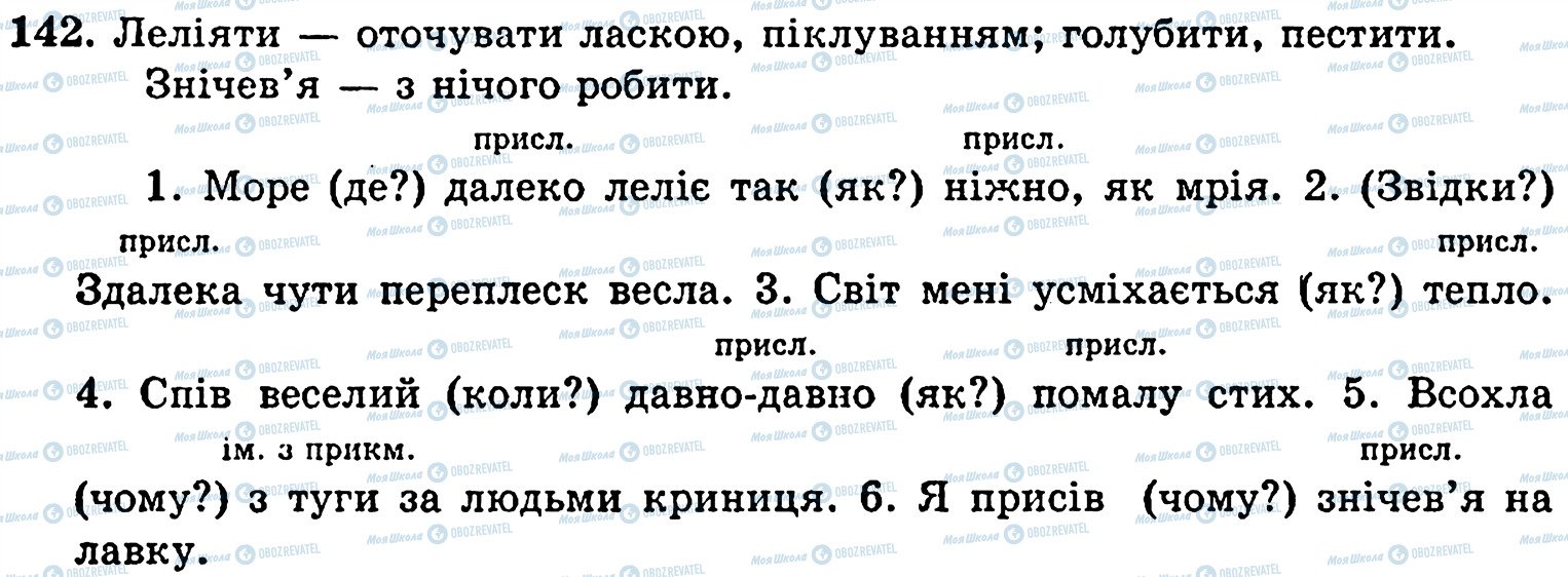 ГДЗ Укр мова 5 класс страница 142