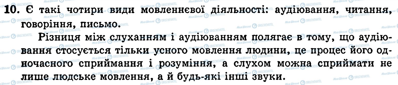 ГДЗ Українська мова 5 клас сторінка 10