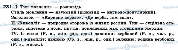 ГДЗ Українська мова 6 клас сторінка 231