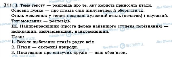 ГДЗ Українська мова 6 клас сторінка 311