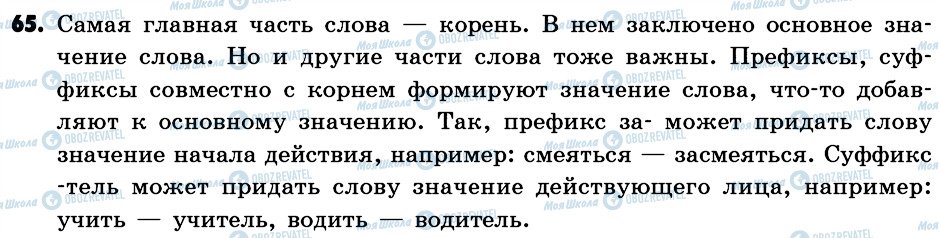 ГДЗ Російська мова 6 клас сторінка 65