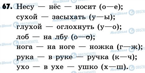 ГДЗ Російська мова 6 клас сторінка 67