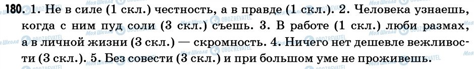 ГДЗ Російська мова 6 клас сторінка 180