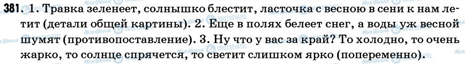 ГДЗ Російська мова 6 клас сторінка 381