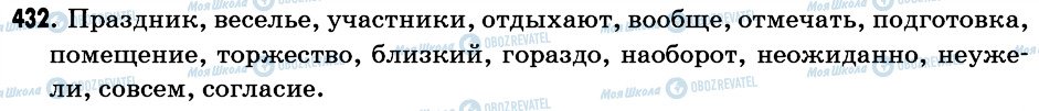 ГДЗ Російська мова 6 клас сторінка 432