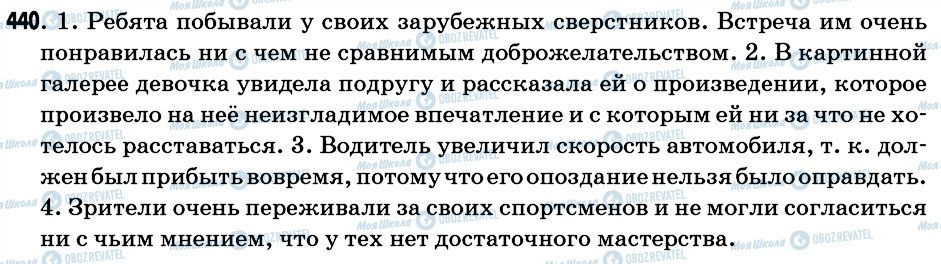 ГДЗ Російська мова 6 клас сторінка 440