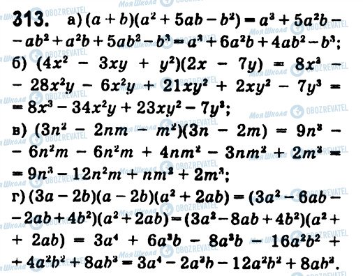 ГДЗ Алгебра 7 клас сторінка 313