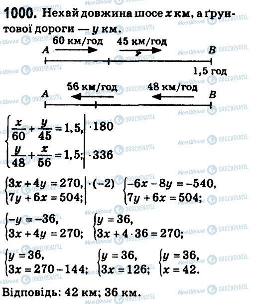 ГДЗ Алгебра 7 клас сторінка 1000