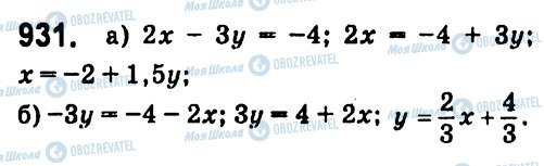 ГДЗ Алгебра 7 клас сторінка 931
