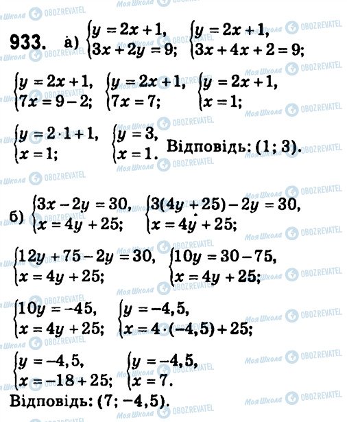 ГДЗ Алгебра 7 класс страница 933