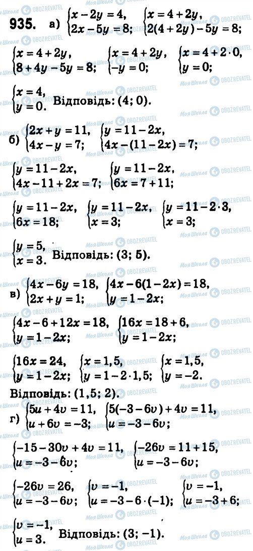 ГДЗ Алгебра 7 клас сторінка 935