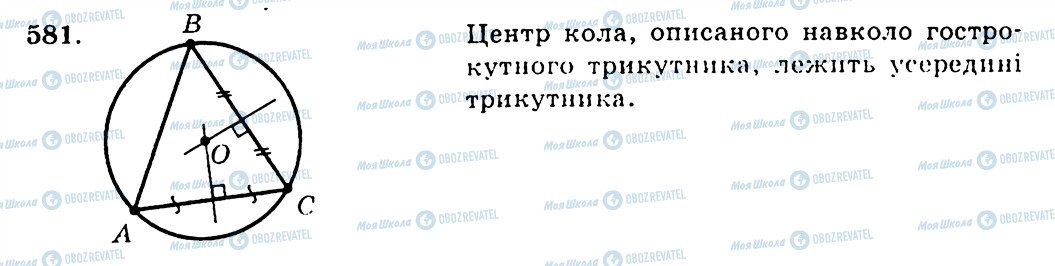 ГДЗ Геометрія 7 клас сторінка 581