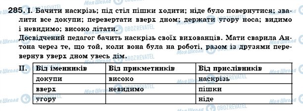 ГДЗ Українська мова 7 клас сторінка 285