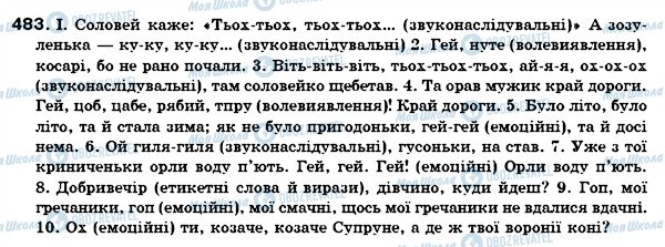 ГДЗ Українська мова 7 клас сторінка 483