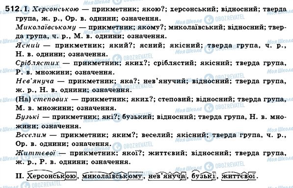 ГДЗ Укр мова 7 класс страница 512