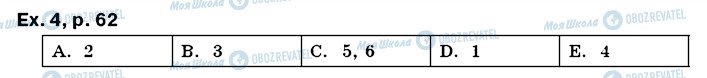 ГДЗ Англійська мова 7 клас сторінка ex4p62