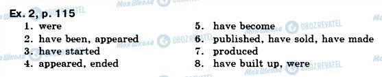 ГДЗ Англійська мова 7 клас сторінка ex2p115