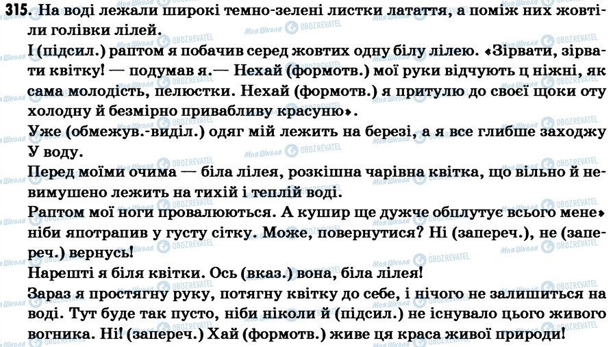ГДЗ Українська мова 7 клас сторінка 315