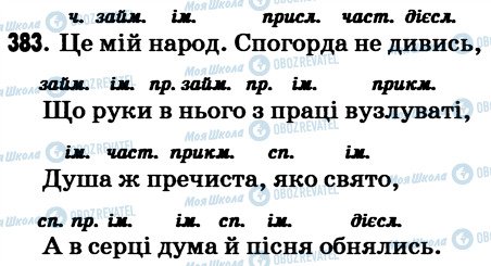 ГДЗ Укр мова 7 класс страница 383