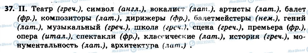 ГДЗ Російська мова 6 клас сторінка 37