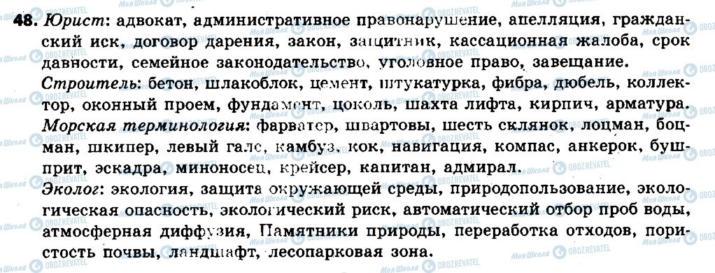 ГДЗ Російська мова 6 клас сторінка 48