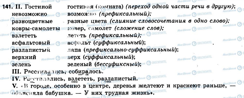 ГДЗ Російська мова 6 клас сторінка 141