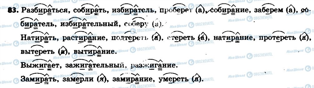 ГДЗ Російська мова 6 клас сторінка 83