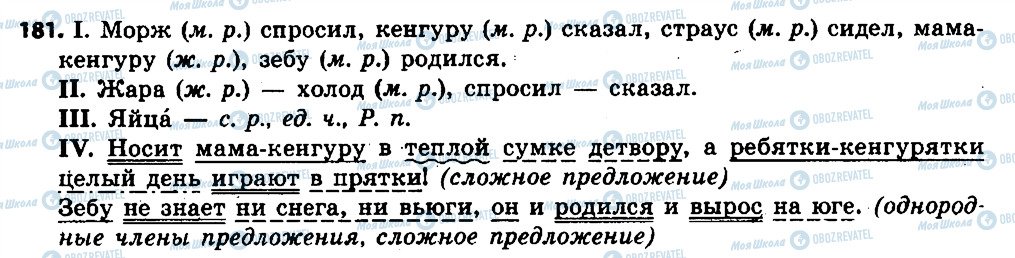 ГДЗ Російська мова 6 клас сторінка 181