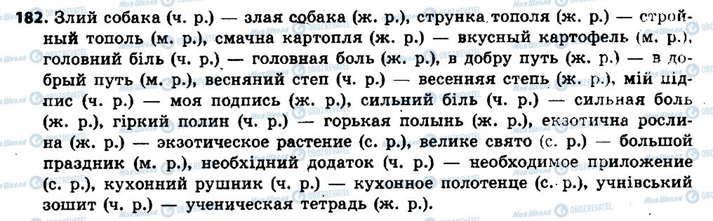 ГДЗ Російська мова 6 клас сторінка 182